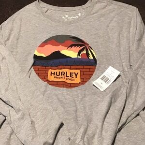 Hurley Gray Long Sleeve with Sunset Graphic